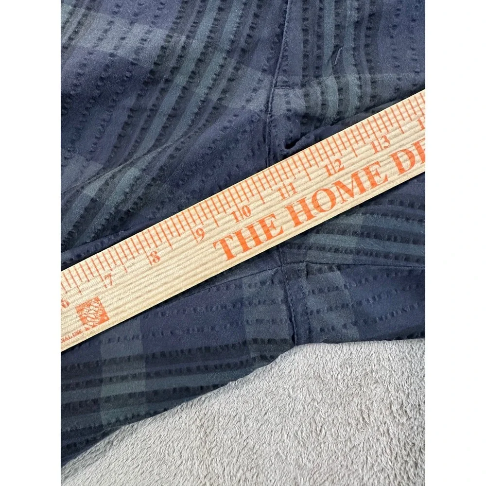 Patagonia Thrift Shorts Mens Size 32 Blue Grey Plaid Seersucker Cotton Blend EUC